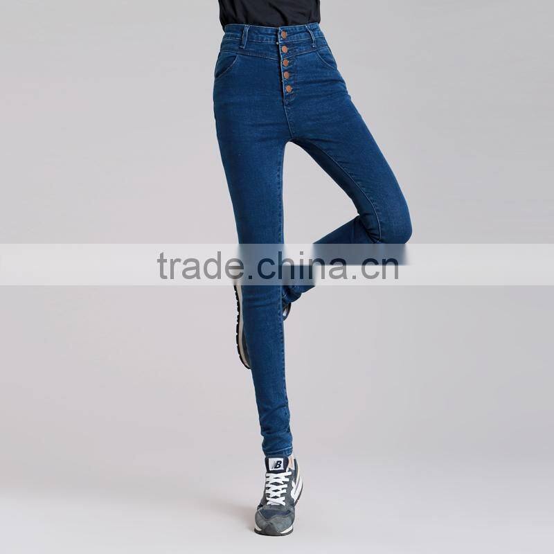 Fashion high-waist skinny women denim jeans 2016