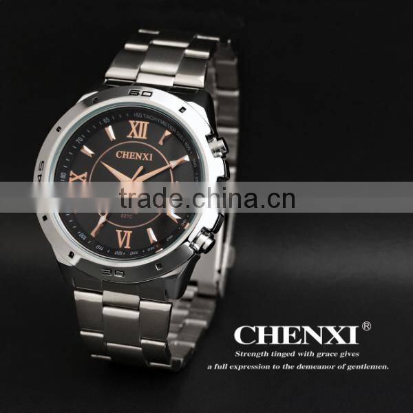 stainless steel band men watch, men fashion watch Rose Gold 027CMR