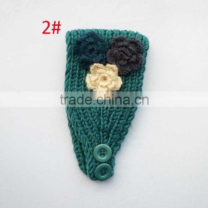 Good-looking 3 Flower Decorated Fashion Women Knitted Headband Headwear