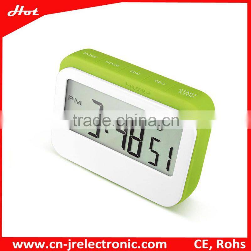 Lowest Price High Quality silicon band 4 colors selectable LCD Alarm Digital Desk Clock count down/count up clock