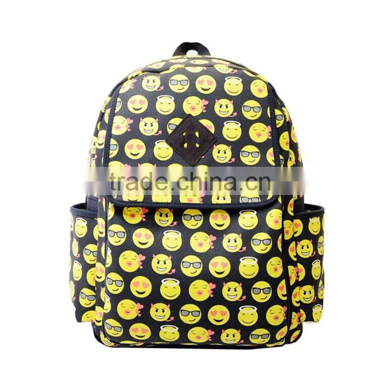 Hot Selling Emoji Printed High School Bag Backpack