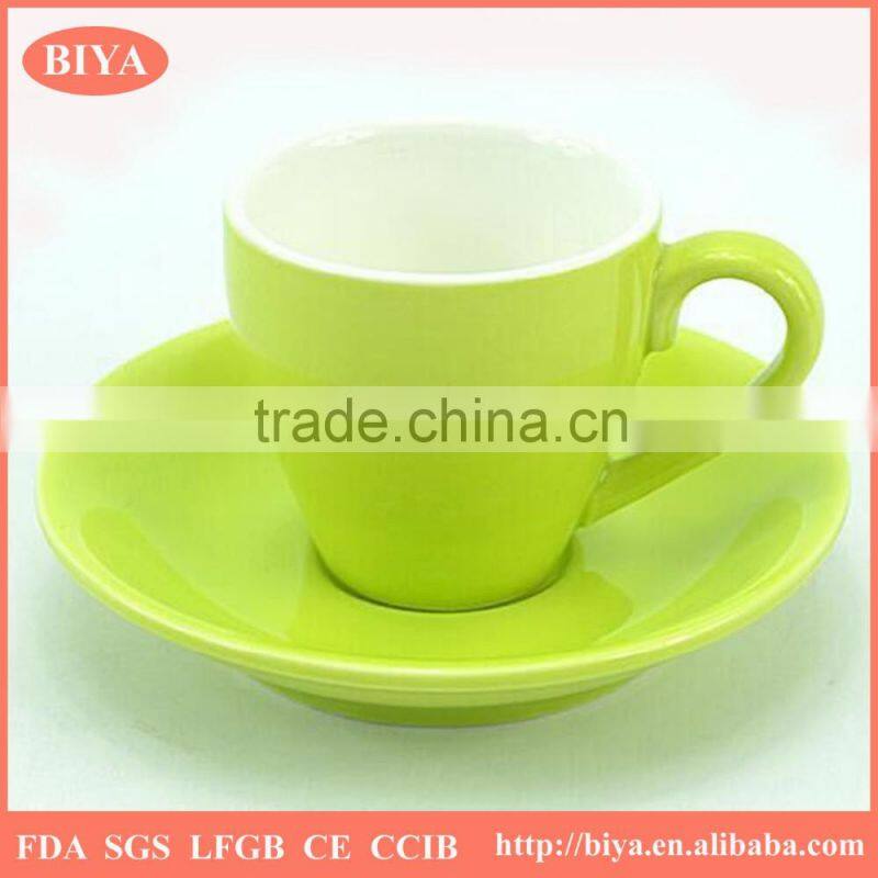 cup and saucer sets green double glaze stoneware ceramic italy espresso coffee cup and saucer