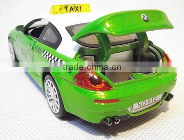 Wholesale customized 1:32 diecast model taxi pull back car with light&music