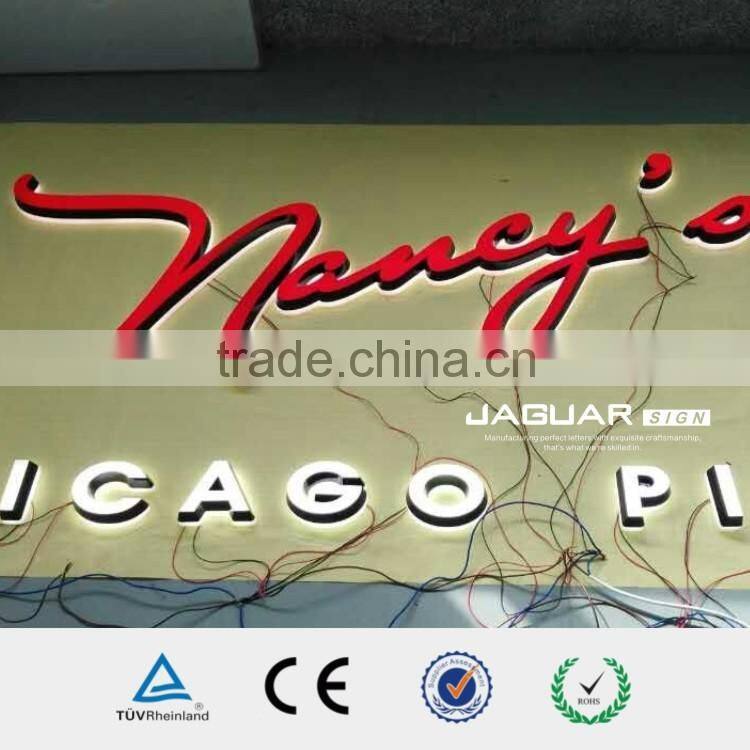 Vinyl applied 3d outdoor sign custom acrylic led facelit channel letter business shop sign