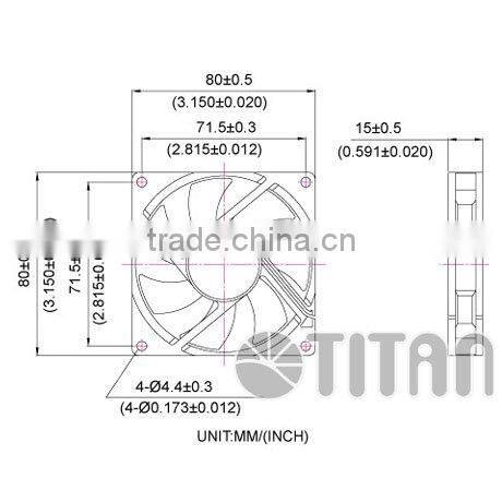 DC brushless cooling Quiet fan 80*80*15mm 12v/24v for Computer case