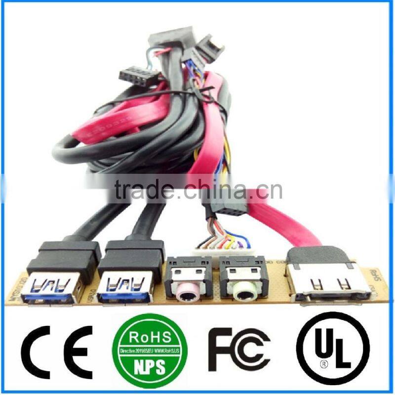 Front Panel Cable Dual USB3.0+SATA Port+HD AUDIO I/O PC Board CableFor Computer With Cable