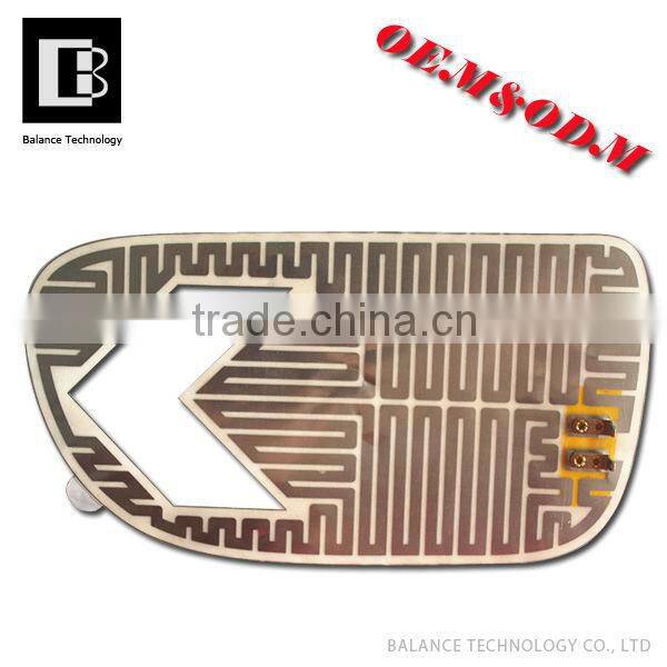 Battery powered Temperature control heating element for rearview mirror