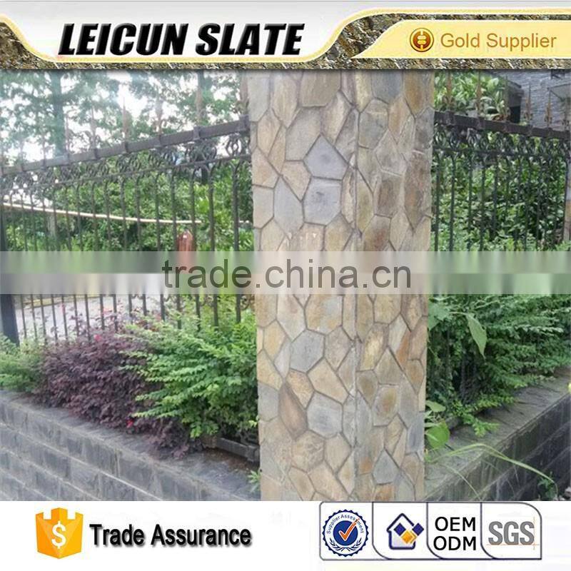 chinese natural slate culture stone paver ,factory supply slate stone interlocking paver wall stone