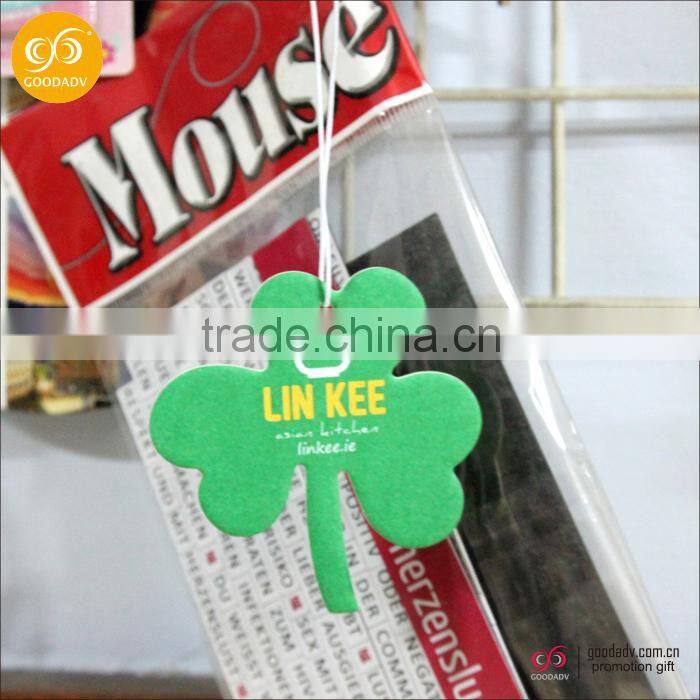 Custom best smelling hanging perfumed paper car air freshener for car