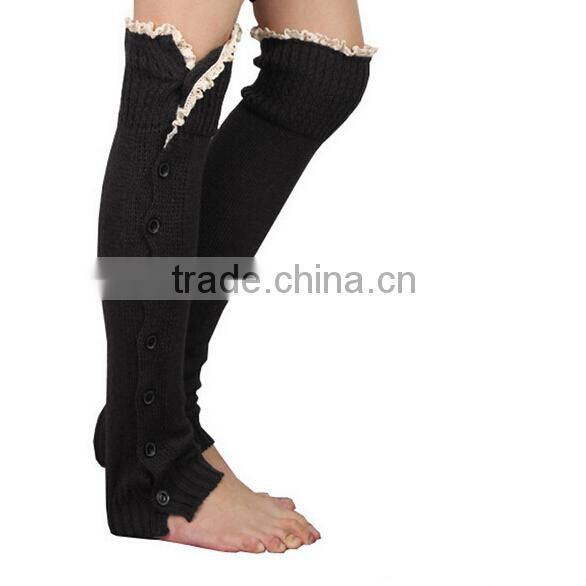 Black Friday color Button down Leg warmers lace boot cuff socks legwarmers womens knit leggings at stock