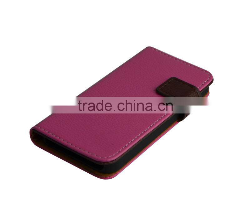 OEM magnetic fip leather case for iphone5 with stand and cardslot