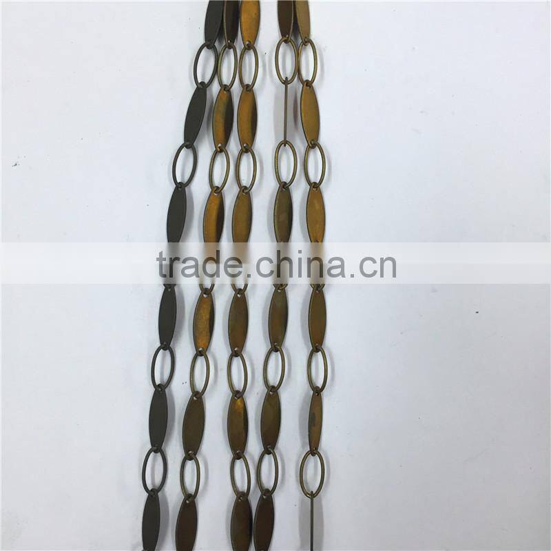 Popular decorative brass handmake chain,Square ellipse chain.Clothing chain, waist chain, bag chain, key chain
