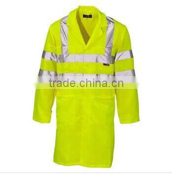 EN20471 2016 Green 100% Polyester 3M Reflective Raincoat