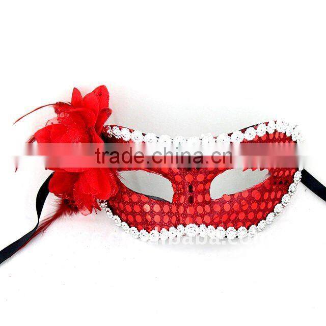 Hot Saling Spangle Half Face Sexy Princess Masquerade Masks With Flower