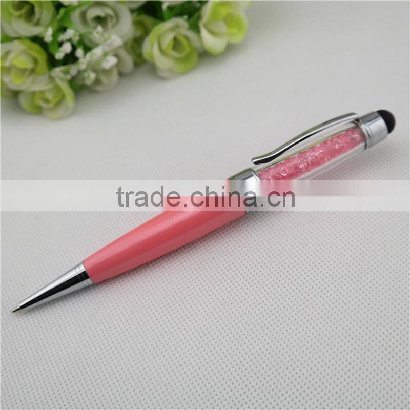TCR-08 crystal pen with USB , fat Promotional Stylus pen