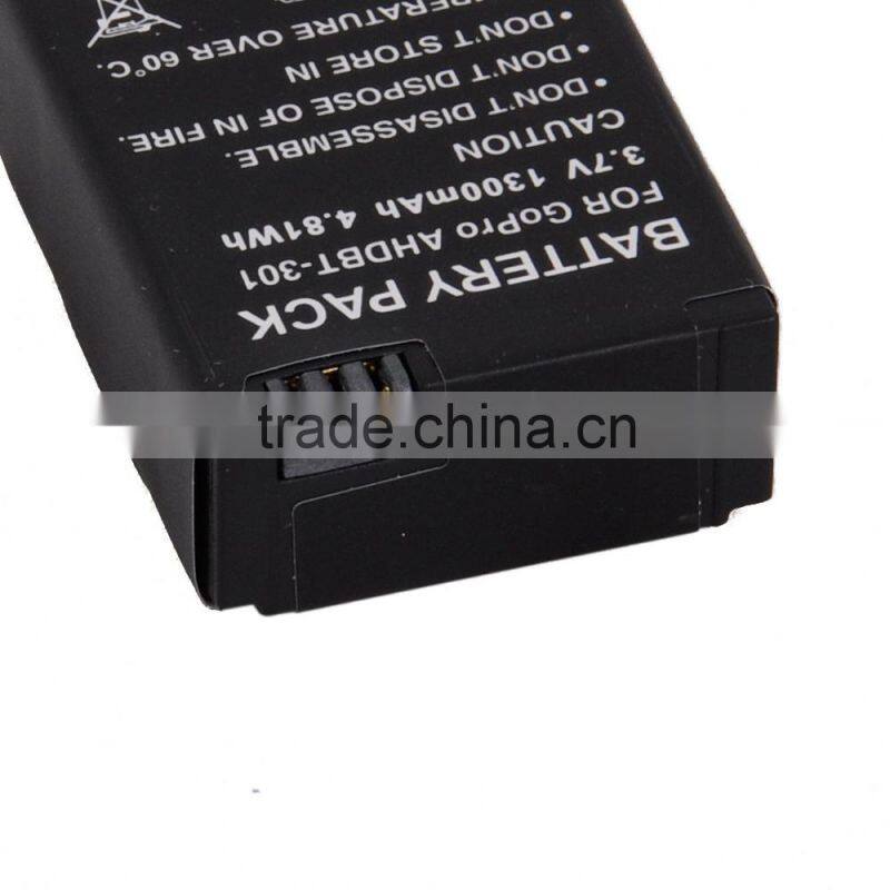 Battery for gopro hero3 li-ion camera battery for gopro hero3 black edition