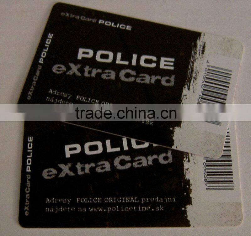Plastic business card with barcode selling to India