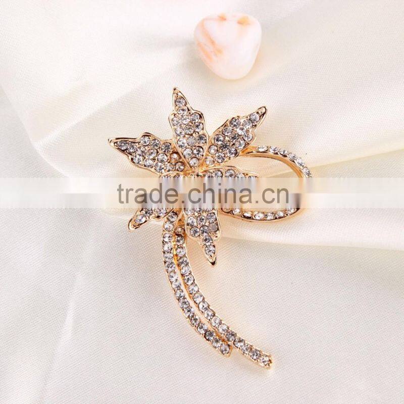 Rhinestone Scarf Buckle,Beaded Flower Brooch Pin,Wedding Invitation Crystal Brooch