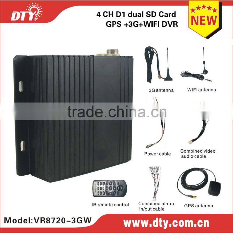 DTY VR8720 4 channel live viewing /monitoring DVR with dual sd card of 128GB