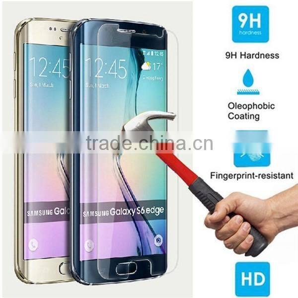 tempered glass screen protector, For Samsung galaxy S6 mobile phone accessory 0.3mm round edge tempered glass film