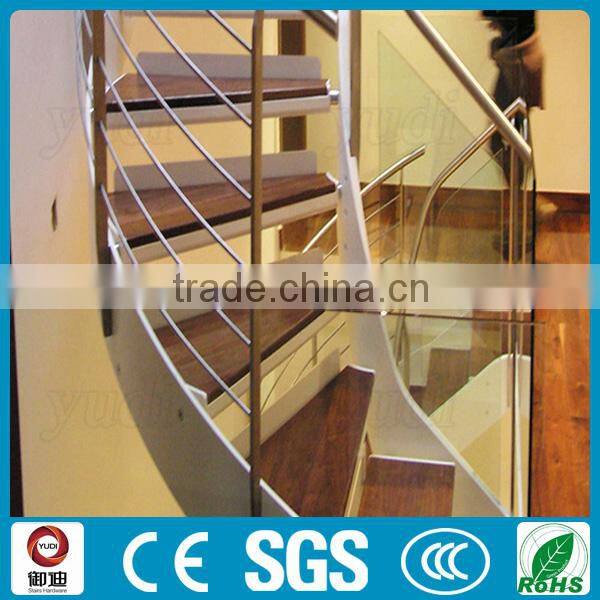 modern residential indoor steel wood curved staircs