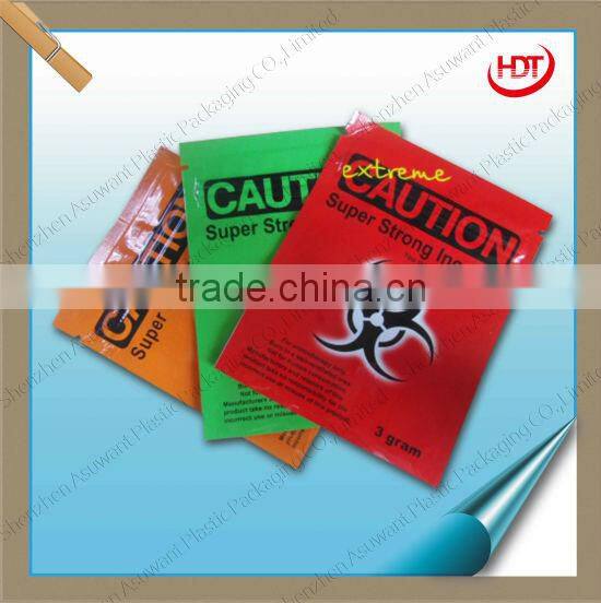 cheap zipper pouches/Caution series foil zipper pouch/beautiful zipper pouch