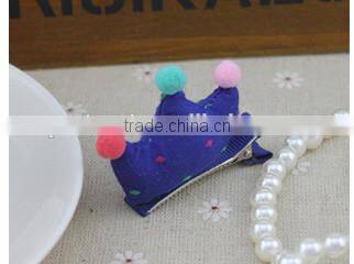 Wholesale manufacturer lovely girls hair clips with the cute crown