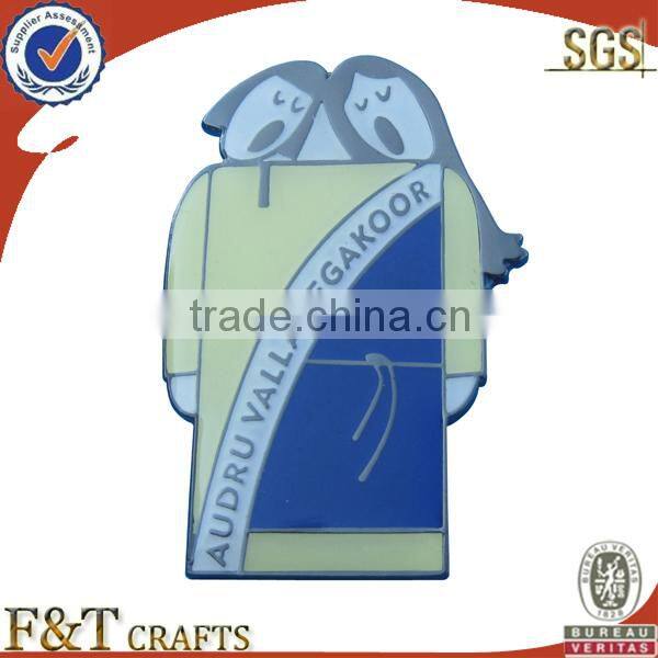 house shaped metal soft enamel badge with Epoxy dome