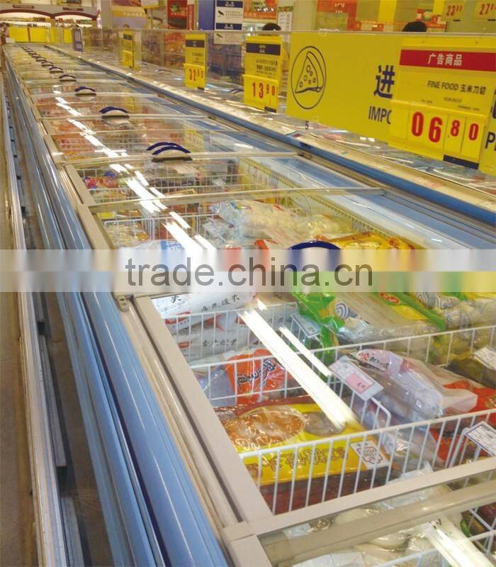 3 meters commercial seafood display freezer for supermarket with remote engine
