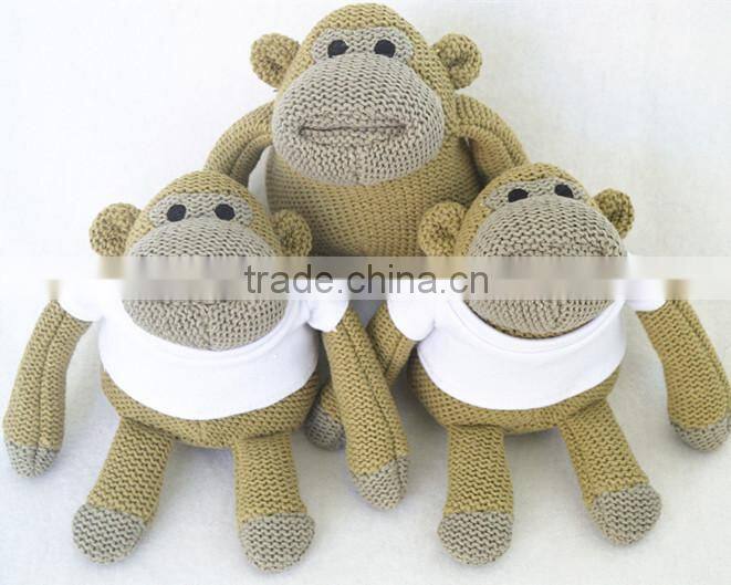 Wholesale knitted animal toys ,knit stuffed gorillas toys
