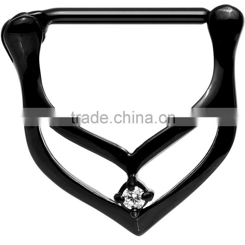 Black PVD Nipple Clicker Wholesale Body Jewelry