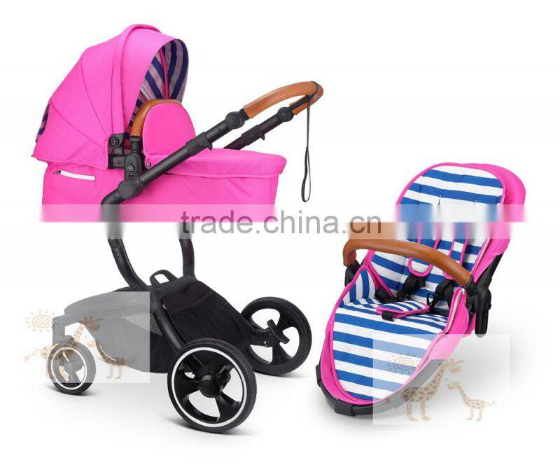 Best Baby Europe Standard Pram Strollers 3 IN 1 Purple Baby Stroller