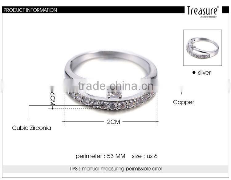 Latest model fashion jewellry diamond silver ring crystal jewelry for girl