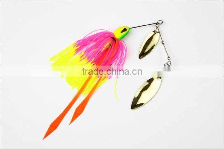 Skirt Spinner Bait Mental Fishing Lure Jig Head Spinning Fishing Lure