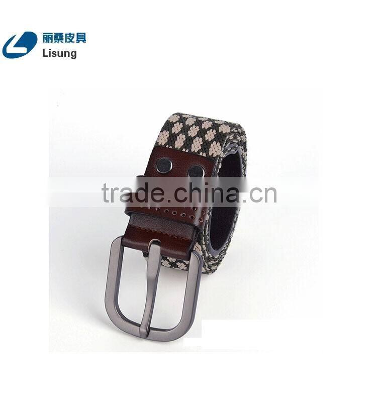 Top Quality Genuine Leather Canvas Fabric Belt For Women