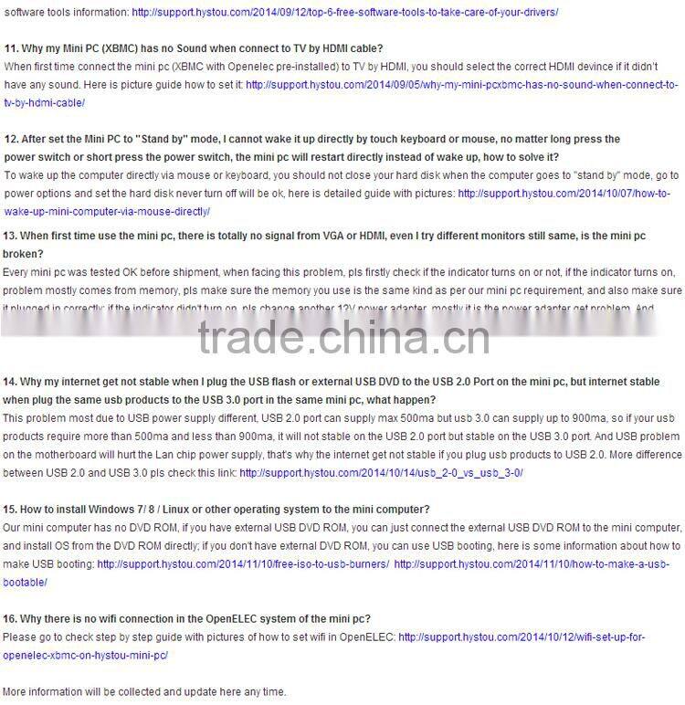 computer wholesale distributor n3510 2.00 ghz hd ports fanless mini pc linux Dual display 300M WIFI Quad core processor