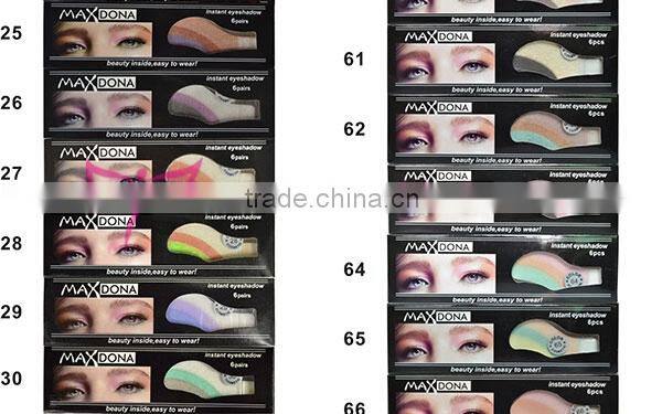 Eye temporary tattoo sticker made with eye shadow