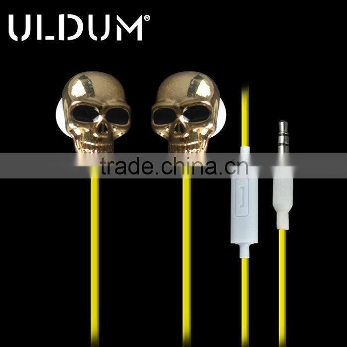 High quality earpiece earphone with best packing skull shaped earphones music earbuds