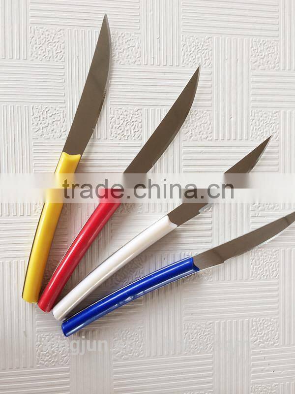 Flared Handle Knife --12 Pcs Cheap Stainless Steel Fruit Knife And Fork Set