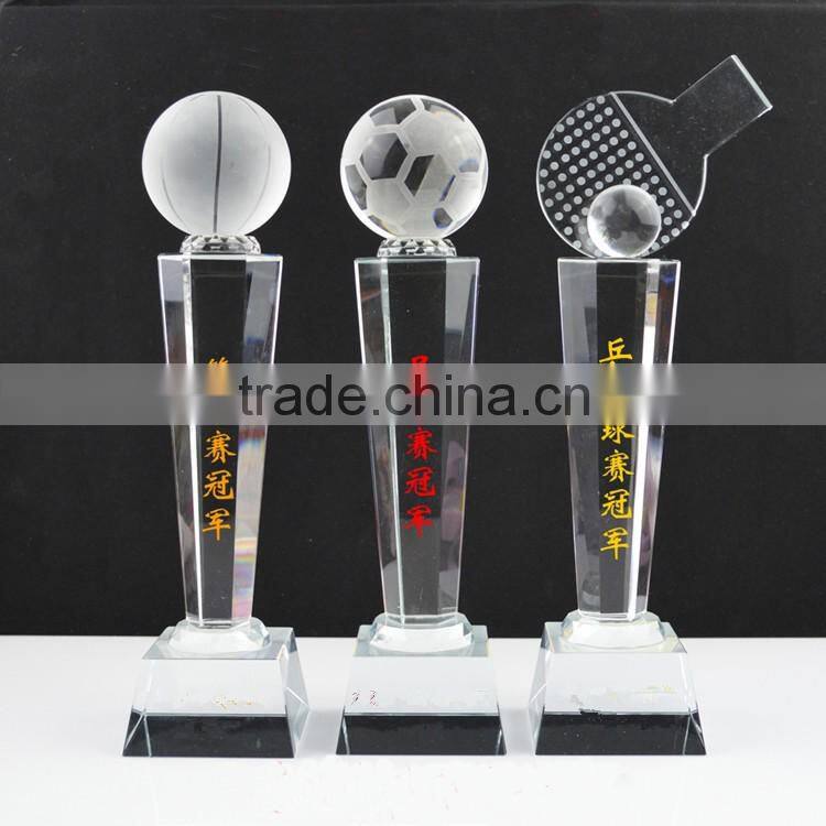 2016 crystal glass nba plastic basketball trophy wholesale