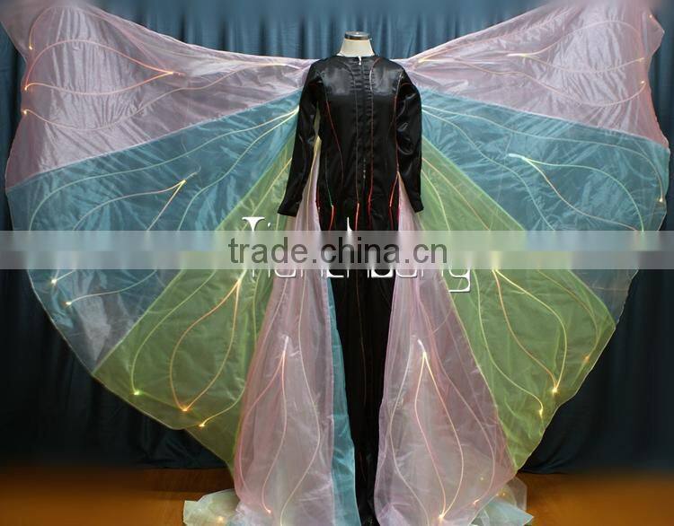 DMX512 light up stilt walker butteryfly wings costume, LED wings, LED tron costume