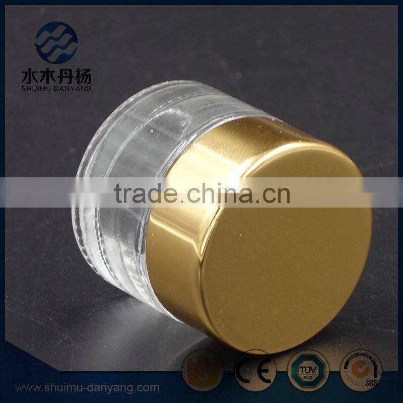 10ml golden screw cap clear glass cosmetic cream jar