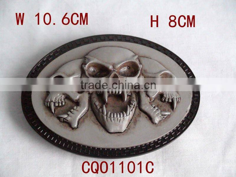 Metal Skeleton Head Bell Buckle