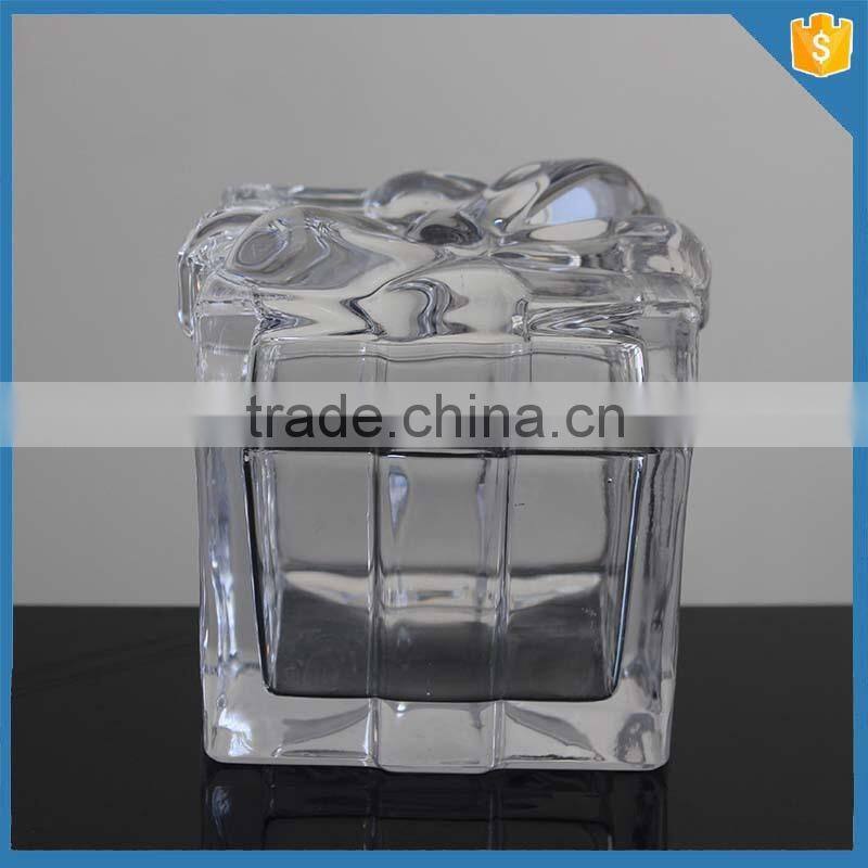 Machine Pressed Eiffel Tower Design Glass Crystal Jars For Candy