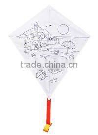 kids' drawing kite with color pens/crayons
