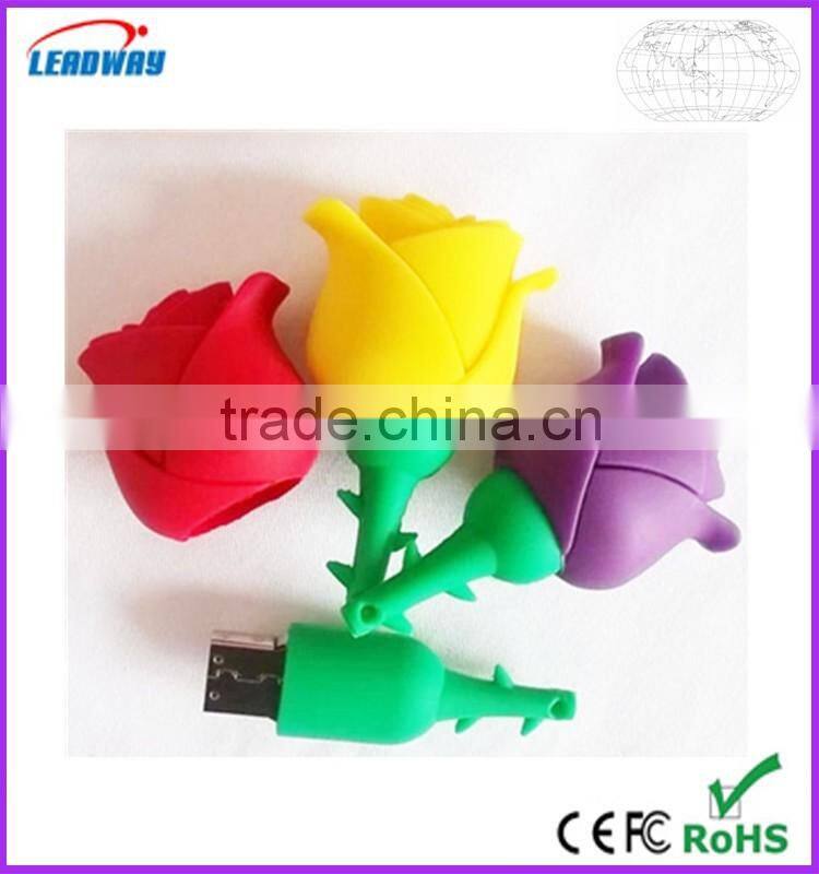 new products 2016 rose shape novelty usb,best gift for Valentine's Day