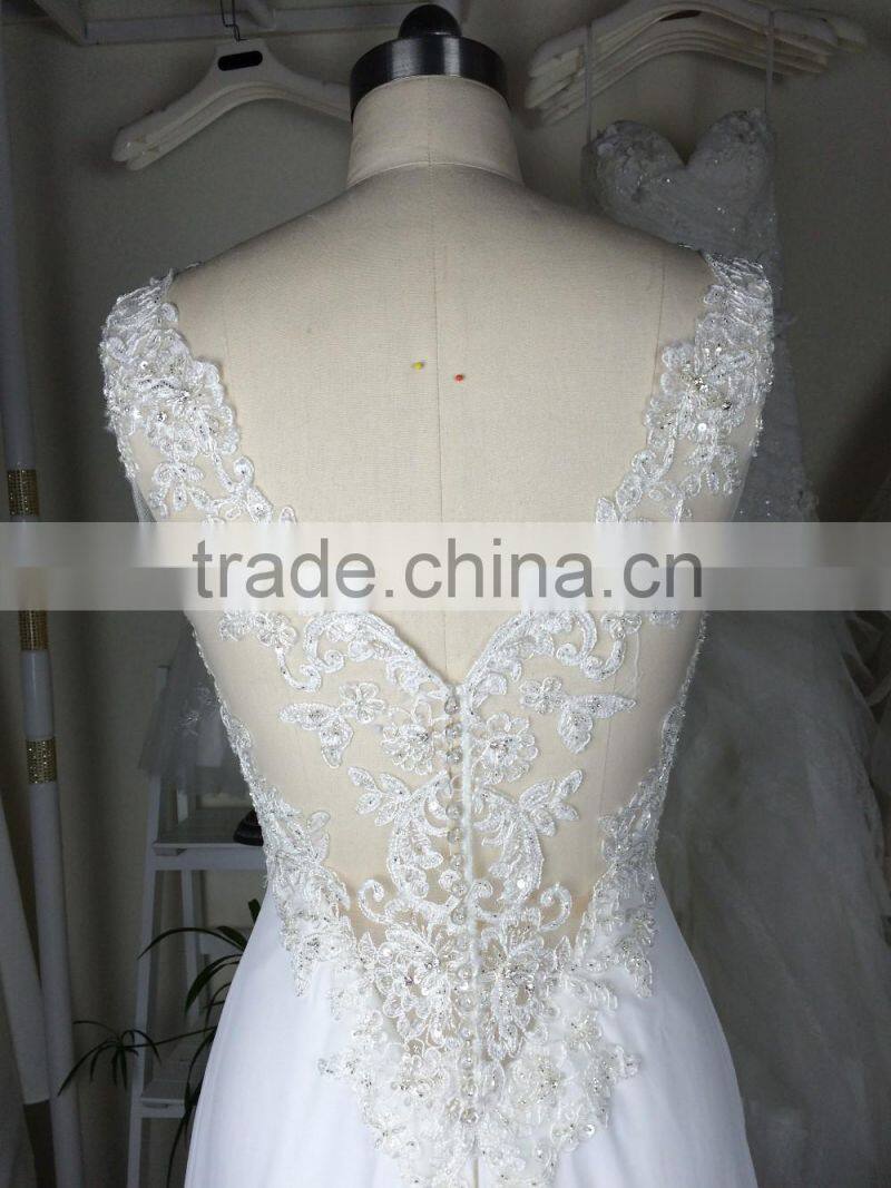 (MY20151223B) MARRY YOU China Custom Made Chiffon Lace Wedding Dress 2016