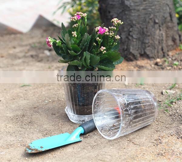natural transparent decorative indoor flower pots with tray