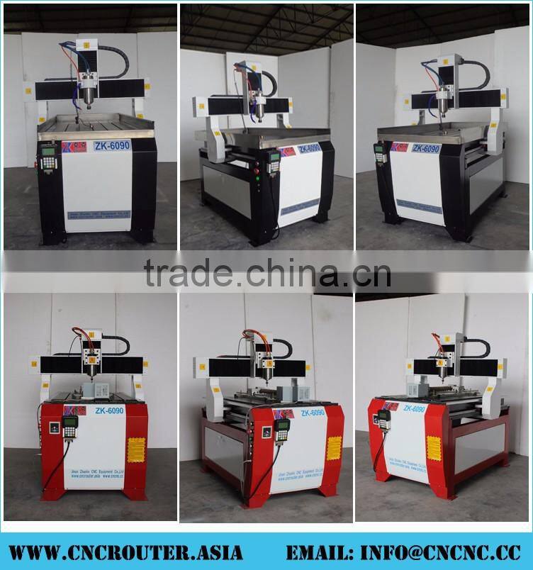 4th Axis Small Desktop Cheap Advertising CNC Router 6090 Medium Size With 2200W Spindle DSP Handle Control 600*900MM
