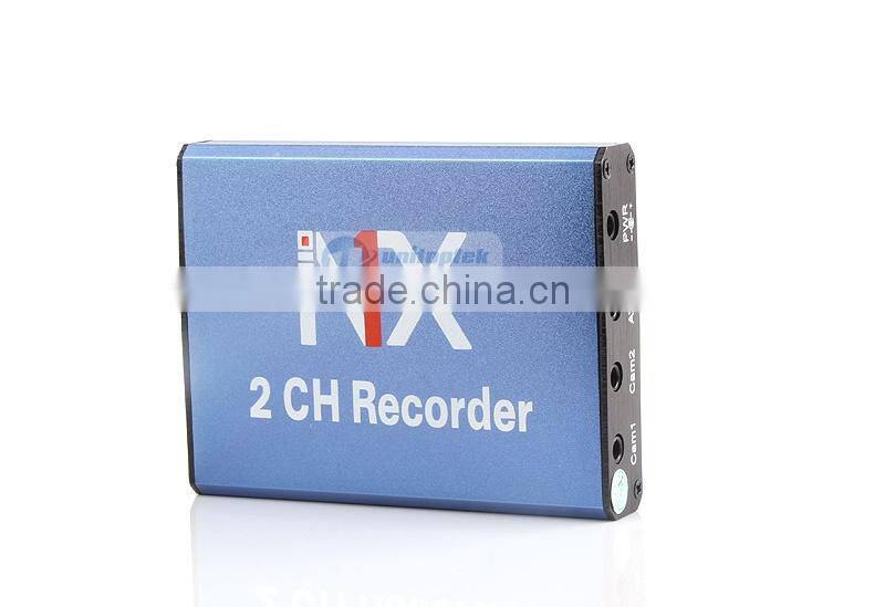 Real time 25fpsMPEG-4 Video Compression Motion Detection 2 Channel Mini Mobile DVR Recorder Support SD Card 128GB